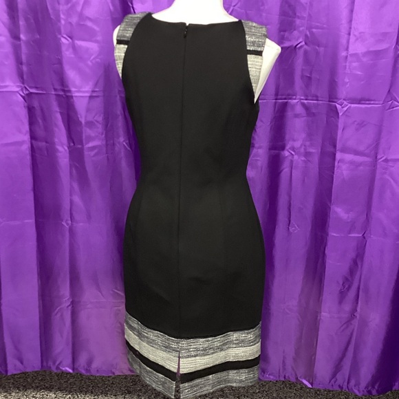 White House Black Market Black and Gray Midi Dress & Jacket - Picture 5 of 6